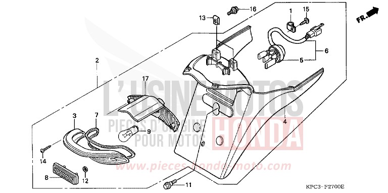 HECKLEUCHTE (XL125V1/2/3/4/5/6) von Varadero 125 MOODY BLUE METALLIC (PB296) von 2001